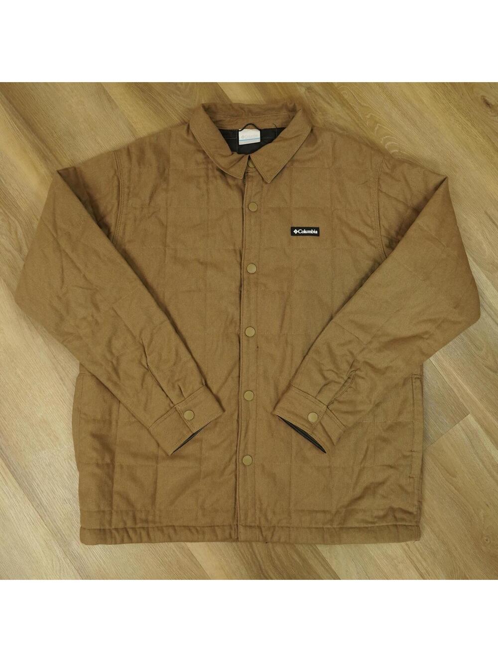 Columbia Brown Quilted Work Jacket Large, Lightweight, Utility, Workwear